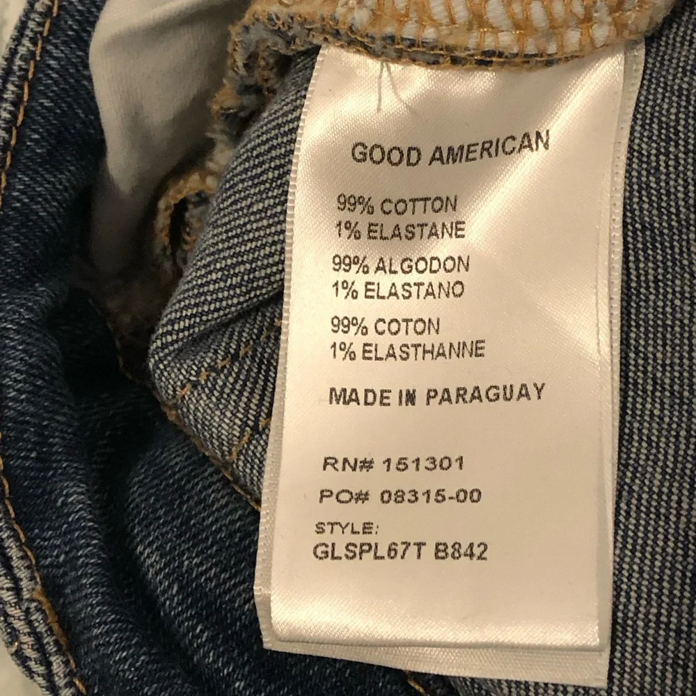 Good American Cigarette cropped jeans. Size 10.
